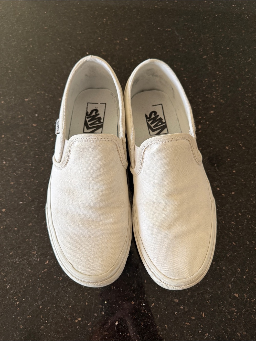 Vans Women’s Slip-On Canvas Shoes in Off-White